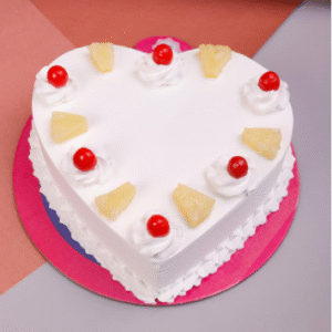 Delicious Pineapple Heart Shaped Cake