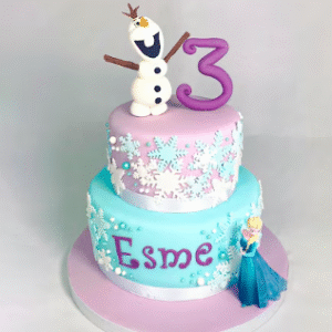 Happy Snowman Vanilla Fondant Cake