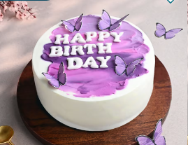 Purple Butterfly Birthday Cake